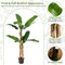 Costway 1/2 PCS 5.5 FT Tall Artificial Banana Tree with 10 Large Leaves Double Stalks Natural Bark